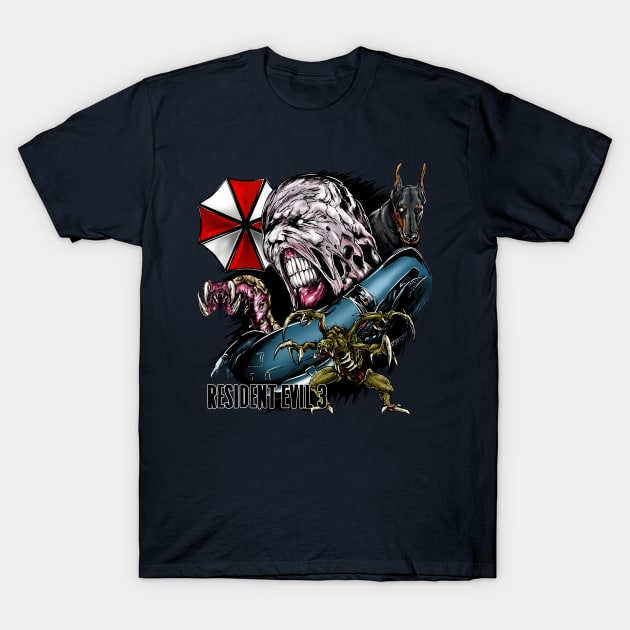 Resident evil 3 remake Nemesis Monster T-Shirt by AndreyG